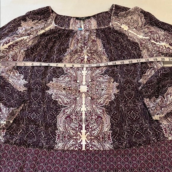 George Blouse Purple Paisley Women's Top Size L - Picture 6 of 11